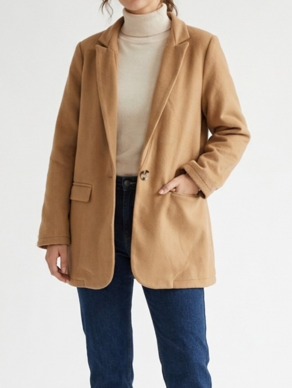 Camel Blazer Jacket Size L